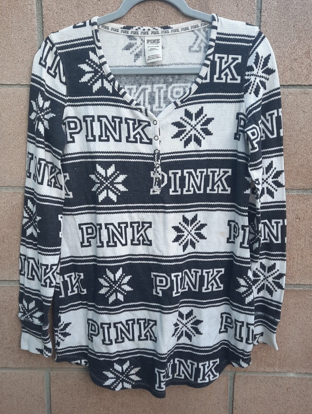 PINK Victoria's Secret Sleepwear Tunic Women's Shirt Size Small Long Sleeve